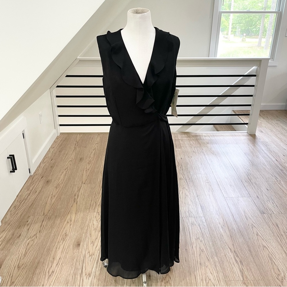 10 Vintage Ultra Dress New York black true wrap midi dress